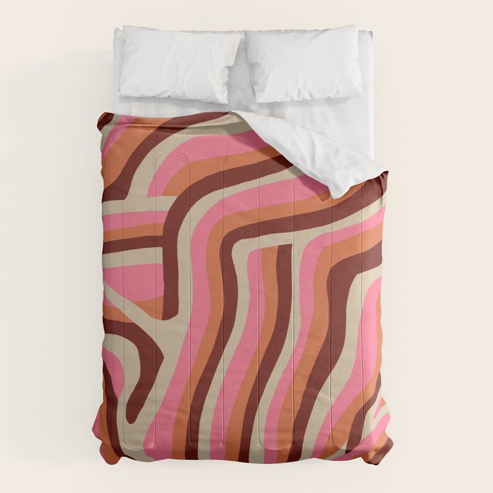 neon pink retro zebra Comforter Gallery Image 1
