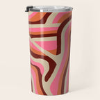 neon pink retro zebra Travel Mug Gallery Image 3