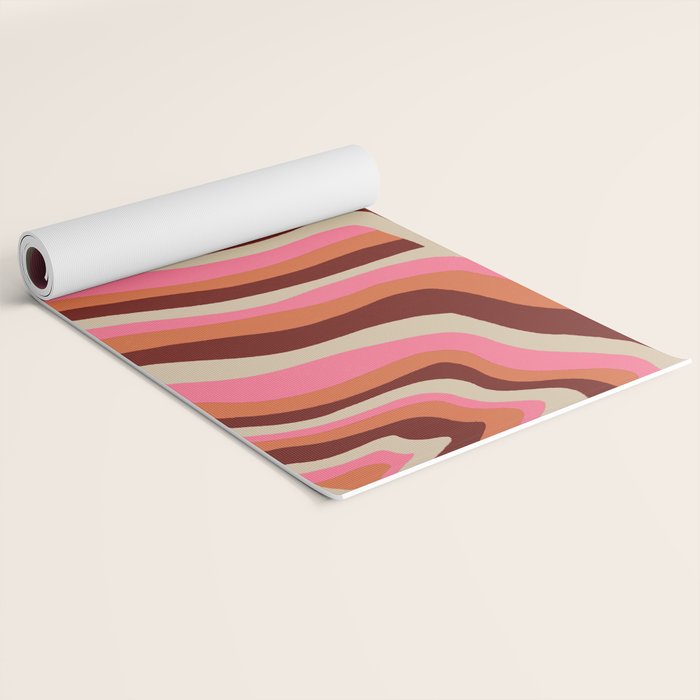 neon pink retro zebra Yoga Mat Gallery Image 2