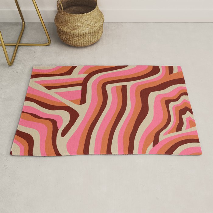 neon pink retro zebra Rug Gallery Image 1