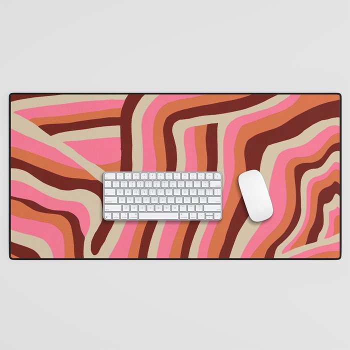 neon pink retro zebra Desk Mat Gallery Image 1