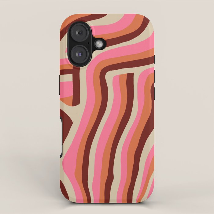 neon pink retro zebra iPhone Case Gallery Image 1