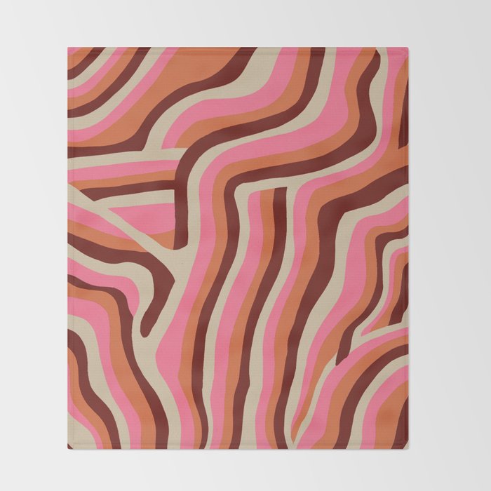 neon pink retro zebra Throw Blanket Gallery Image 2