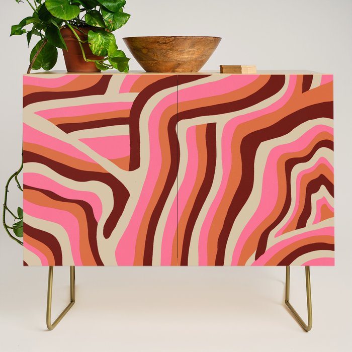 neon pink retro zebra Credenza Gallery Image 1