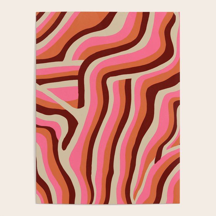neon pink retro zebra Poster Gallery Image 4