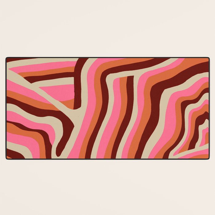 neon pink retro zebra Desk Mat Gallery Image 3