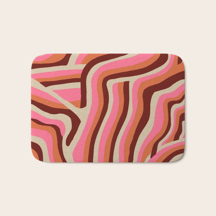 neon pink retro zebra Bath Mat Gallery Image 1
