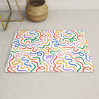 Colorful line doodle art pattern Rug Gallery Image 1