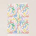 Colorful line doodle art pattern Stationery Card Gallery Image 2