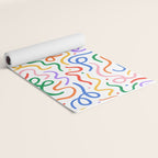 Colorful line doodle art pattern Yoga Mat Gallery Image 2