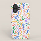 Colorful line doodle art pattern iPhone Case Gallery Image 1