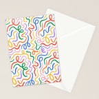 Colorful line doodle art pattern Stationery Card Gallery Image 2