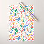 Colorful line doodle art pattern Wrapping Paper Gallery Image 1