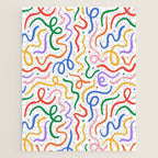Colorful line doodle art pattern Jigsaw Puzzle Gallery Image 1