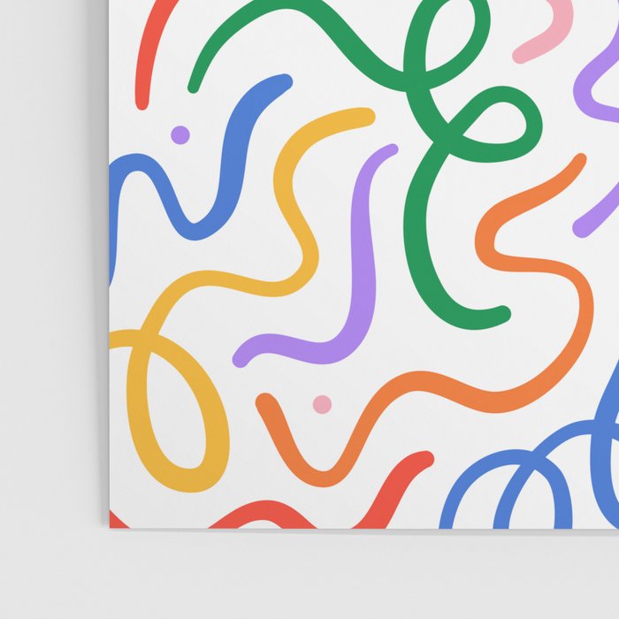 Colorful line doodle art pattern Poster Gallery Image 3