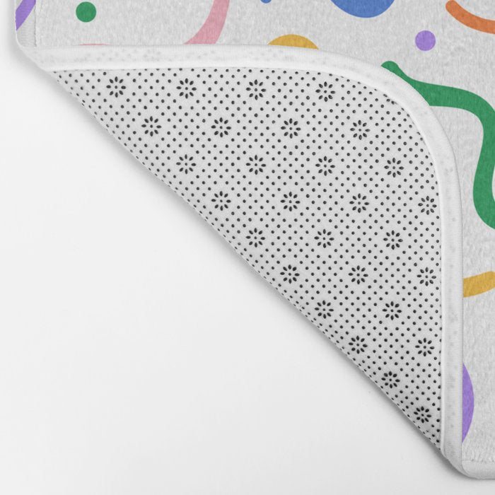 Colorful line doodle art pattern Bath Mat Gallery Image 2