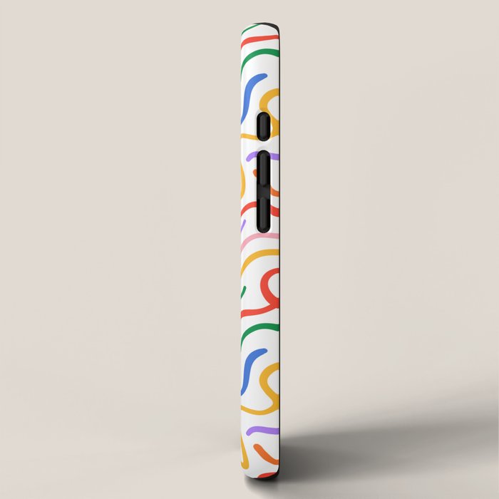 Colorful line doodle art pattern iPhone Case Gallery Image 2