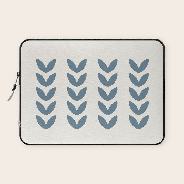 Leaf Pattern Pastel Blue - Scandinavian Laptop Sleeve Gallery Image 1