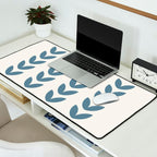 Leaf Pattern Pastel Blue - Scandinavian Desk Mat Gallery Image 2