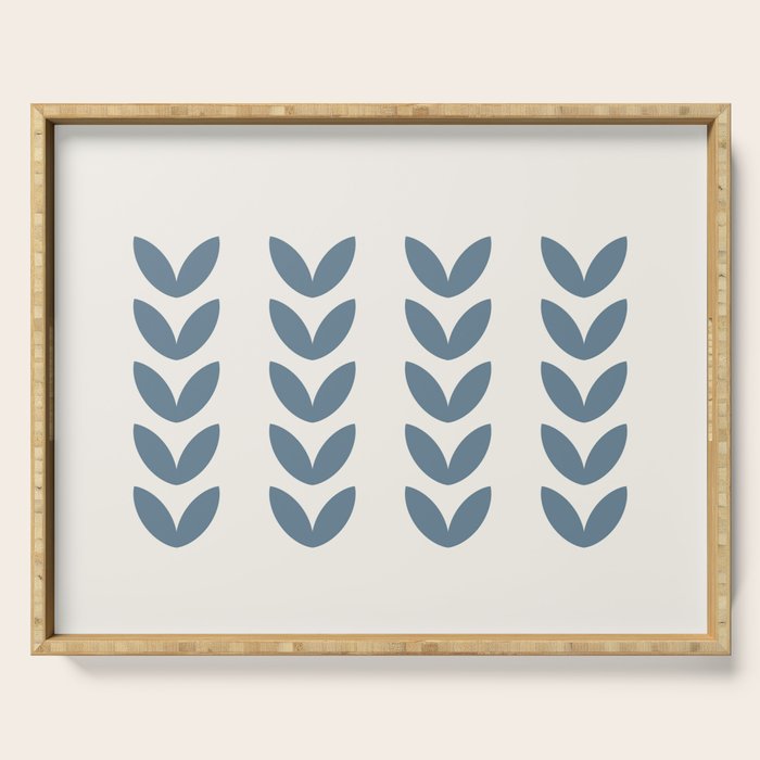 Leaf Pattern Pastel Blue - Scandinavian Serving Tray Gallery Image 1