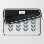 Leaf Pattern Pastel Blue - Scandinavian Laptop Sleeve Gallery Image 2
