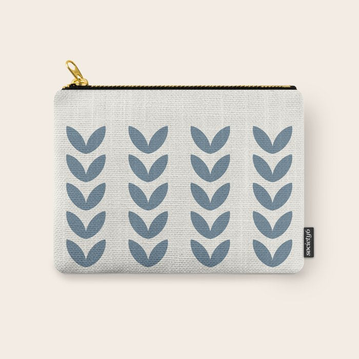 Leaf Pattern Pastel Blue - Scandinavian Carry All Pouch Gallery Image 1