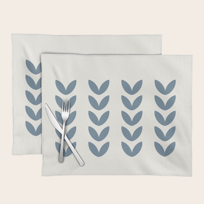 Leaf Pattern Pastel Blue - Scandinavian Placemat Gallery Image 1