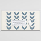 Leaf Pattern Pastel Blue - Scandinavian Desk Mat Gallery Image 1