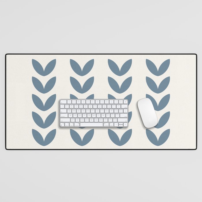 Leaf Pattern Pastel Blue - Scandinavian Desk Mat Gallery Image 1