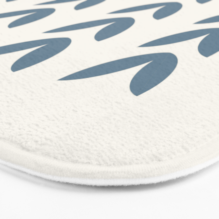 Leaf Pattern Pastel Blue - Scandinavian Bath Mat Gallery Image 3