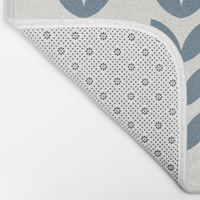 Leaf Pattern Pastel Blue - Scandinavian Bath Mat Gallery Image 2