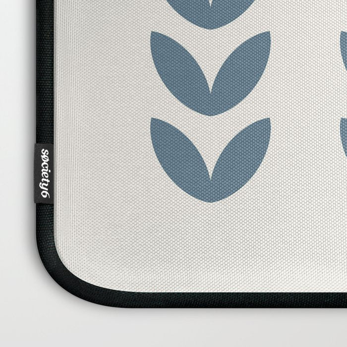 Leaf Pattern Pastel Blue - Scandinavian Laptop Sleeve Gallery Image 3