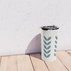 Leaf Pattern Pastel Blue - Scandinavian Travel Mug Gallery Image 4
