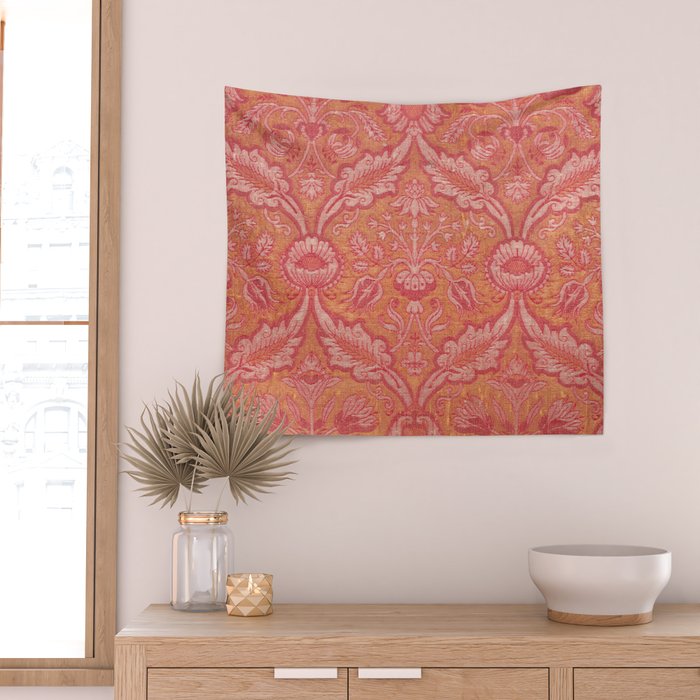 Vintage Pink Floral Wall Tapestry Gallery Image 2