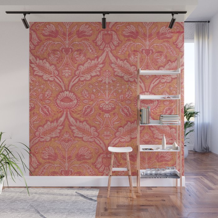 Vintage Pink Floral Wall Mural Gallery Image 1