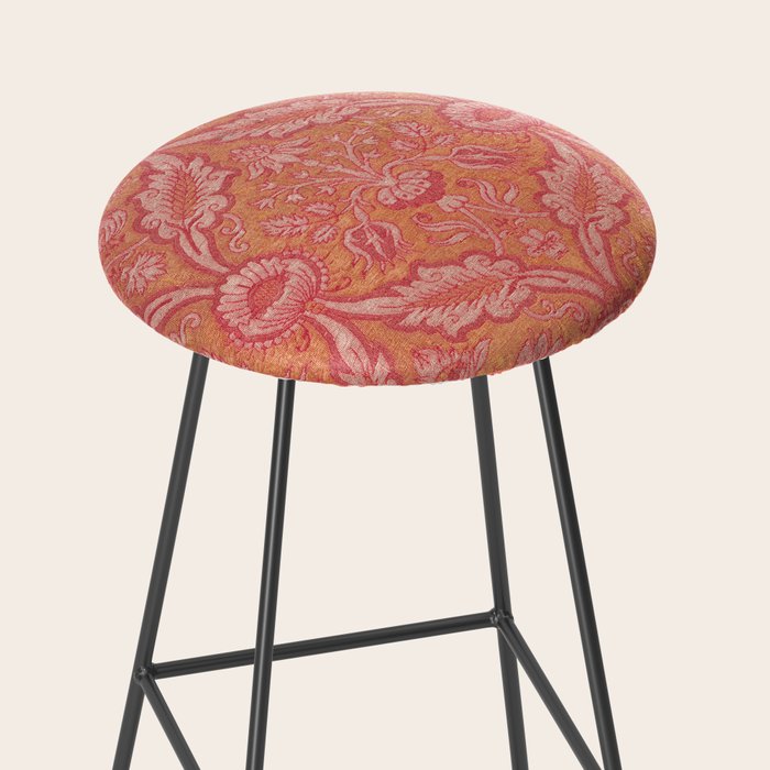 Vintage Pink Floral Stool Gallery Image 2