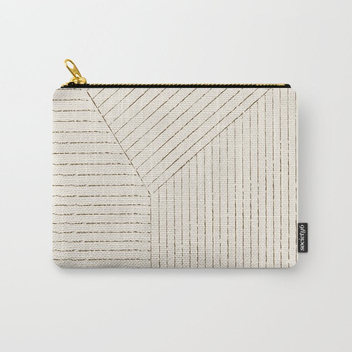 Lines (Cream & Chocolate) Carry All Pouch Gallery Image 1