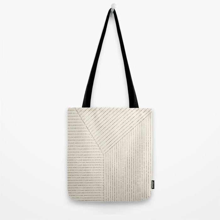 Lines (Cream & Chocolate) Tote Bag Gallery Image 2