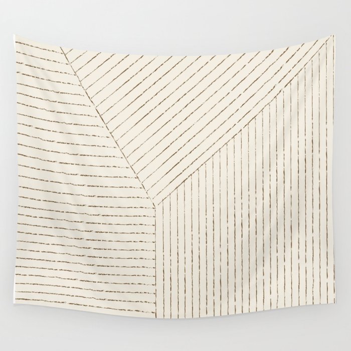 Lines (Cream & Chocolate) Wall Tapestry Gallery Image 4