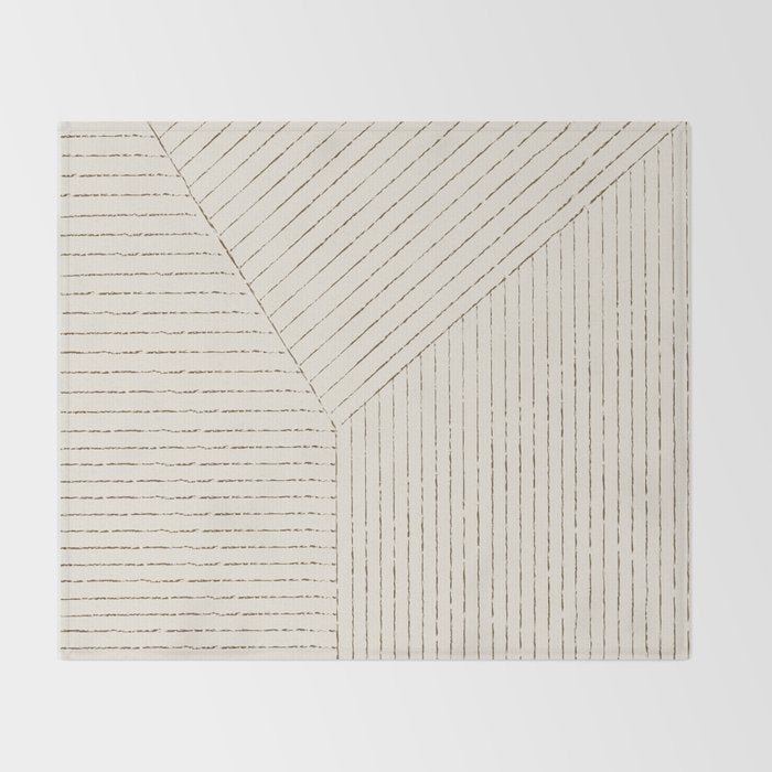 Lines (Cream & Chocolate) Throw Blanket Gallery Image 2