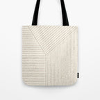Lines (Cream & Chocolate) Tote Bag Gallery Image 1