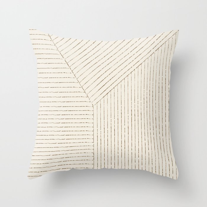 Lines (Cream & Chocolate) Throw Pillow Gallery Image 1