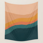 Waves On Sunset Hill | Waves Texture Design Wall Tapestry Gallery Image 4