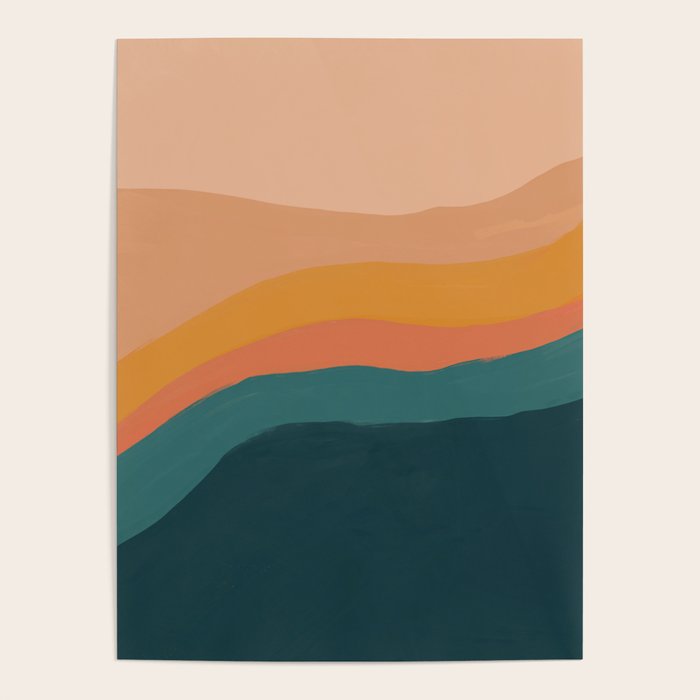 Waves On Sunset Hill | Waves Texture Design Poster Gallery Image 4