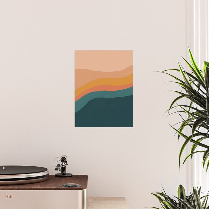 Waves On Sunset Hill | Waves Texture Design Poster Gallery Image 2