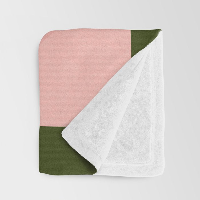 I love you so matcha - a matcha latte illustration in forest green and pink Throw Blanket Gallery Image 3