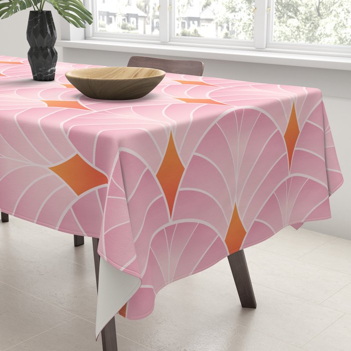 Diamonds & Petals: The Peach Edition Tablecloth Gallery Image 3