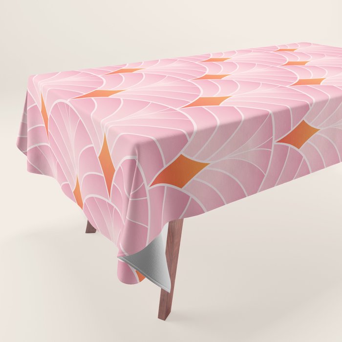 Diamonds & Petals: The Peach Edition Tablecloth Gallery Image 1