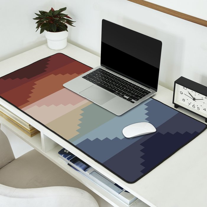 Geometric Aztec Pyramid Pattern III Desk Mat Gallery Image 2