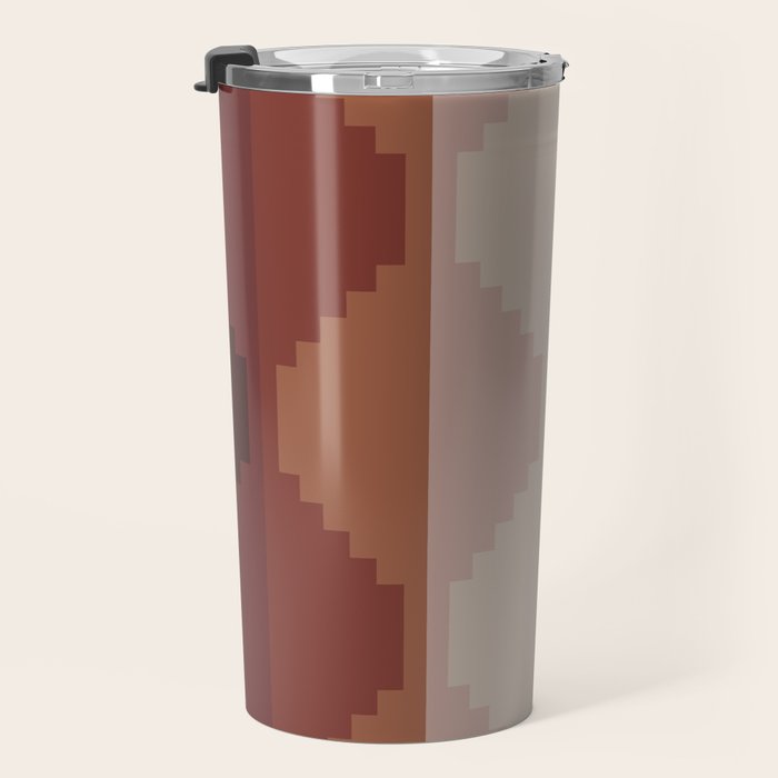 Geometric Aztec Pyramid Pattern III Travel Mug Gallery Image 3